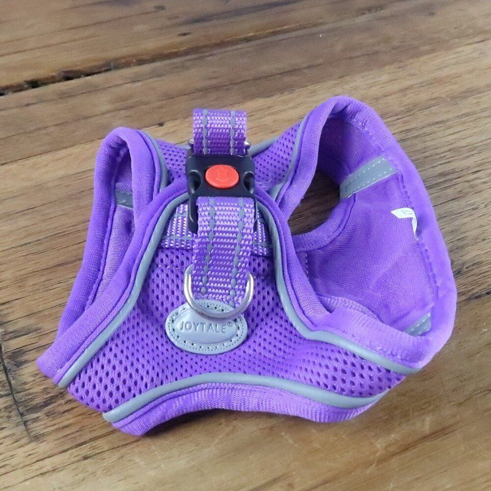 JOYTALE PURPLE DOG HARNESS WITH REFLECTORS AND HEAVY DUTY HARDWARE SIZE XS NEW